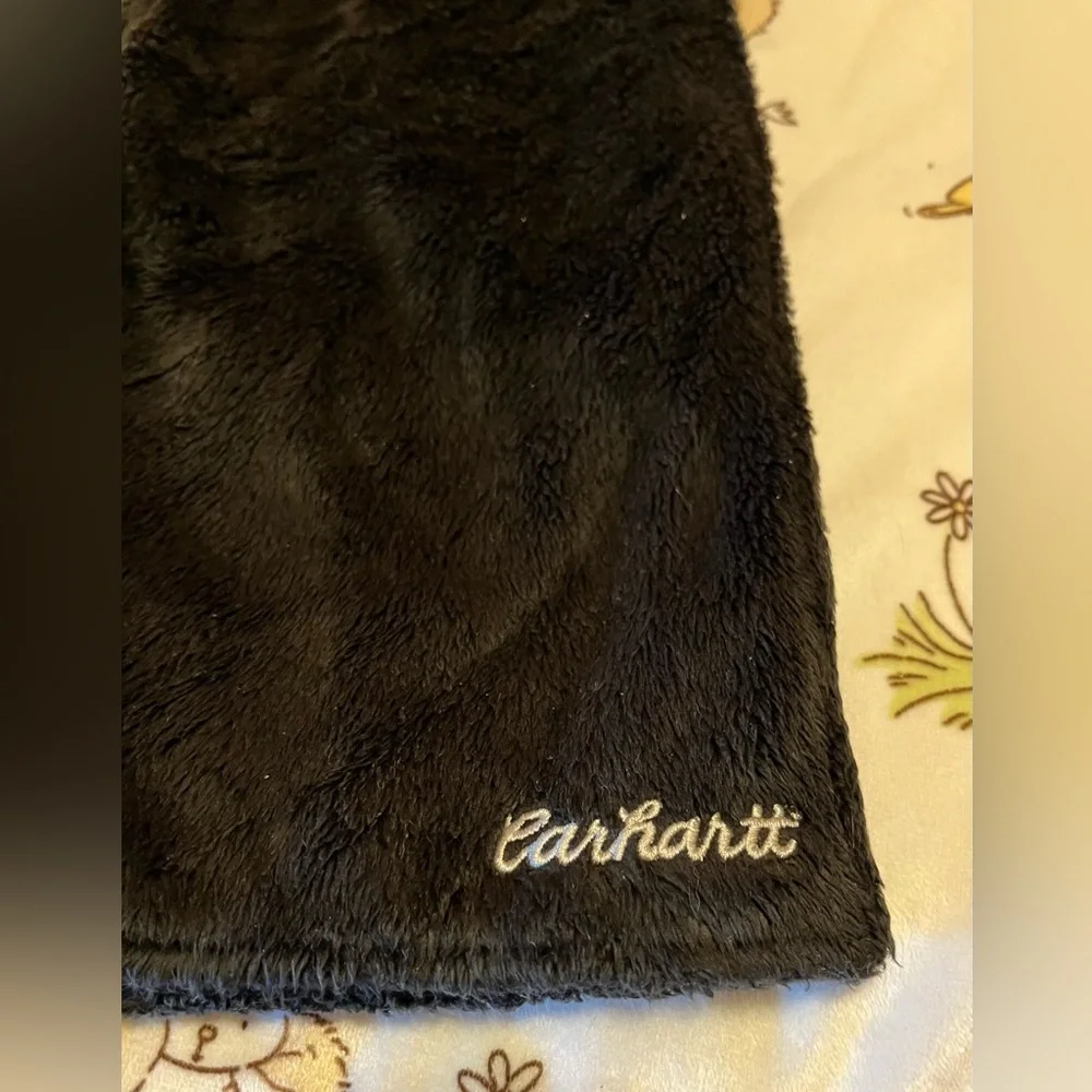 Unique Carhartt Embroidered Sherpa Black Scarf